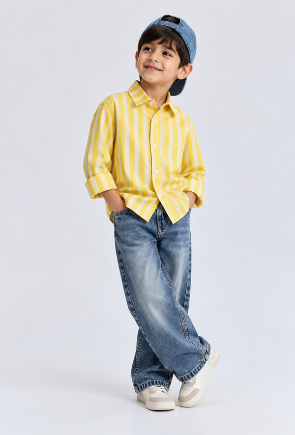 Lemon Zest Vertical Stripe Shirt