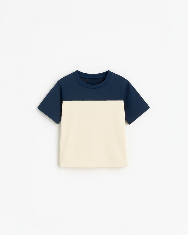 Midnight Cream Block Tee